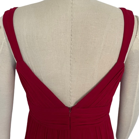 Melissa Sweet Red Silk Dress with Sweetheart Neckline Size 4 - Picture 6 of 10